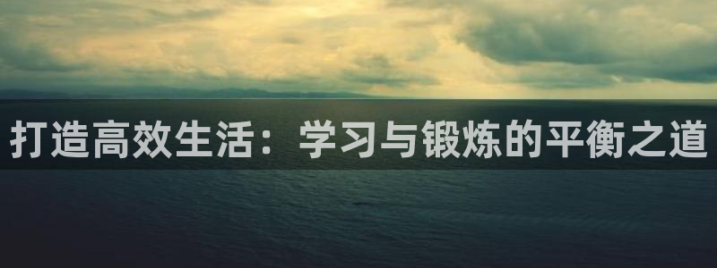 风速体育：打造高效生活：学习与锻炼的平衡之道